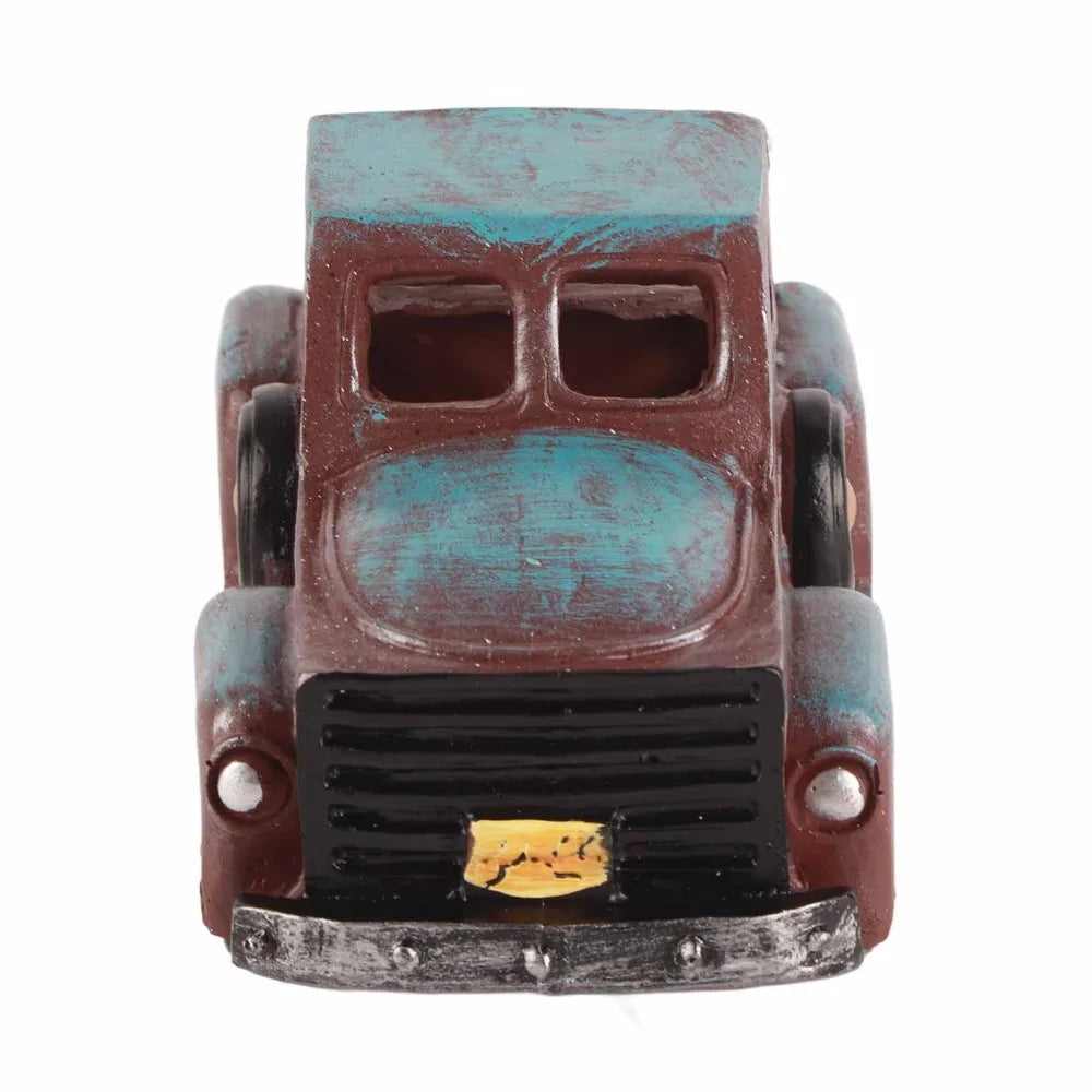 Resin Farmhouse Truck Decor – Blue Vintage Truck Flower Pot