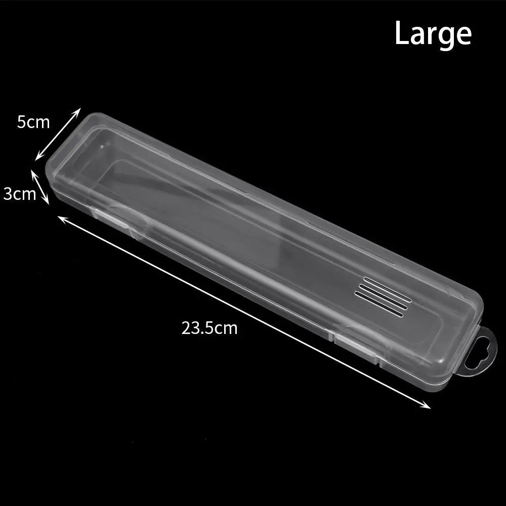Transparent Makeup Brush & Pen Storage Box with Cover | 3 Sizes
