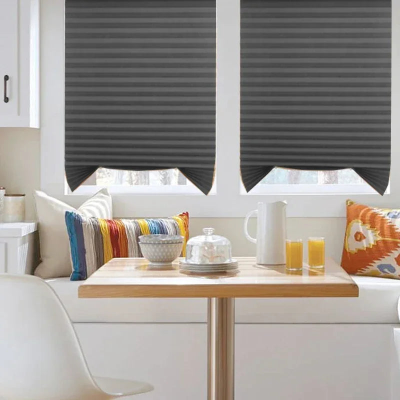 Self-Adhesive Pleated Blinds – Half Blackout Window Shades