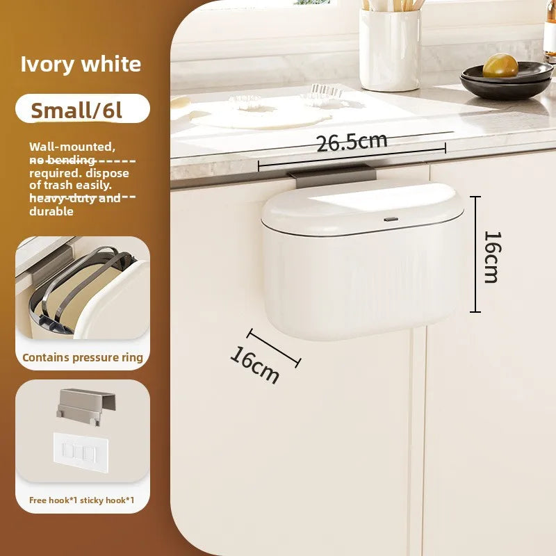 Wall-Mounted Slide-Open Trash Can – Kitchen & Bathroom