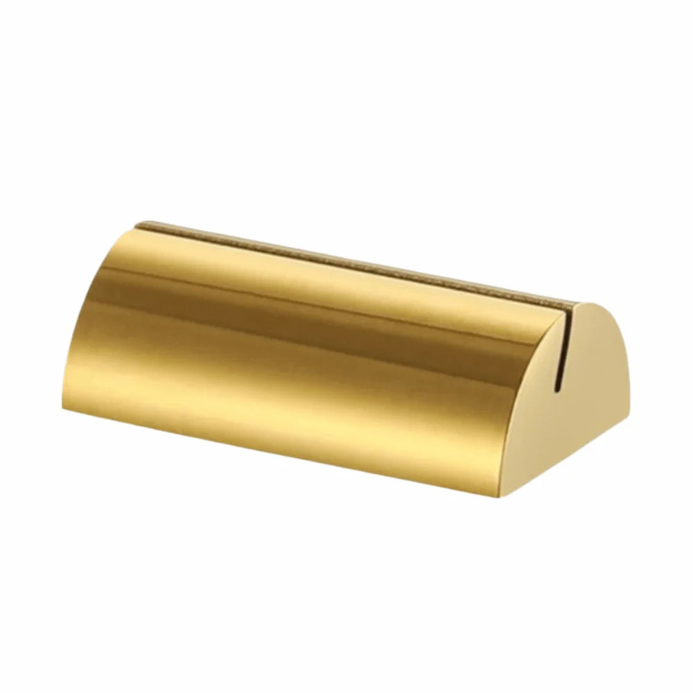 Gold Stainless Steel Place Card Stands | Semicircular Table Holders