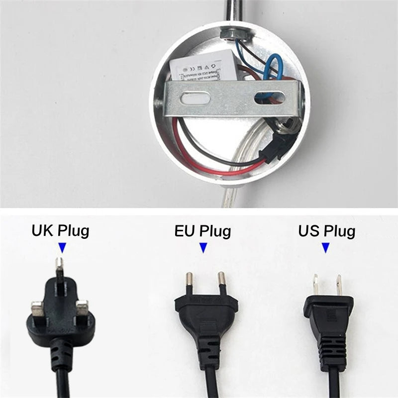 3W Gooseneck LED Wall Lamp – Plug-In Flexible Reading Sconce