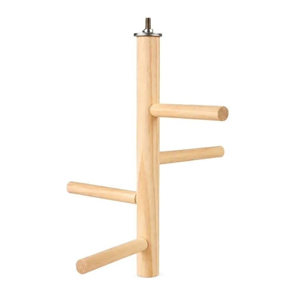 Wooden Multi-Branch Bird Perch Stand – Rotating Balls Parakeet
