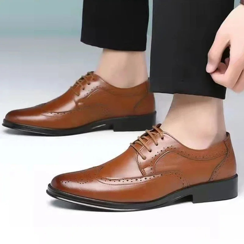 Men's Oxford Brogue Dress Shoes – Lace-Up Business Formal