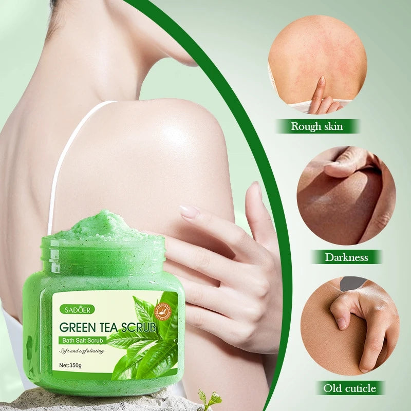Sadoer Green Tea Body Scrub 350g – Exfoliating Bath Scrub