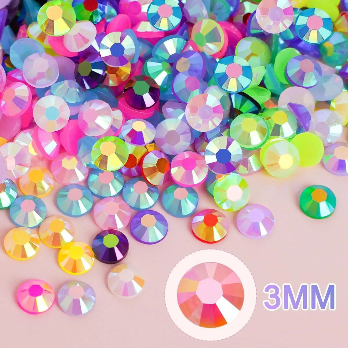 Resin Rhinestone Bedazzling Kit – 3mm Flatback Jelly Gems 15/24/40