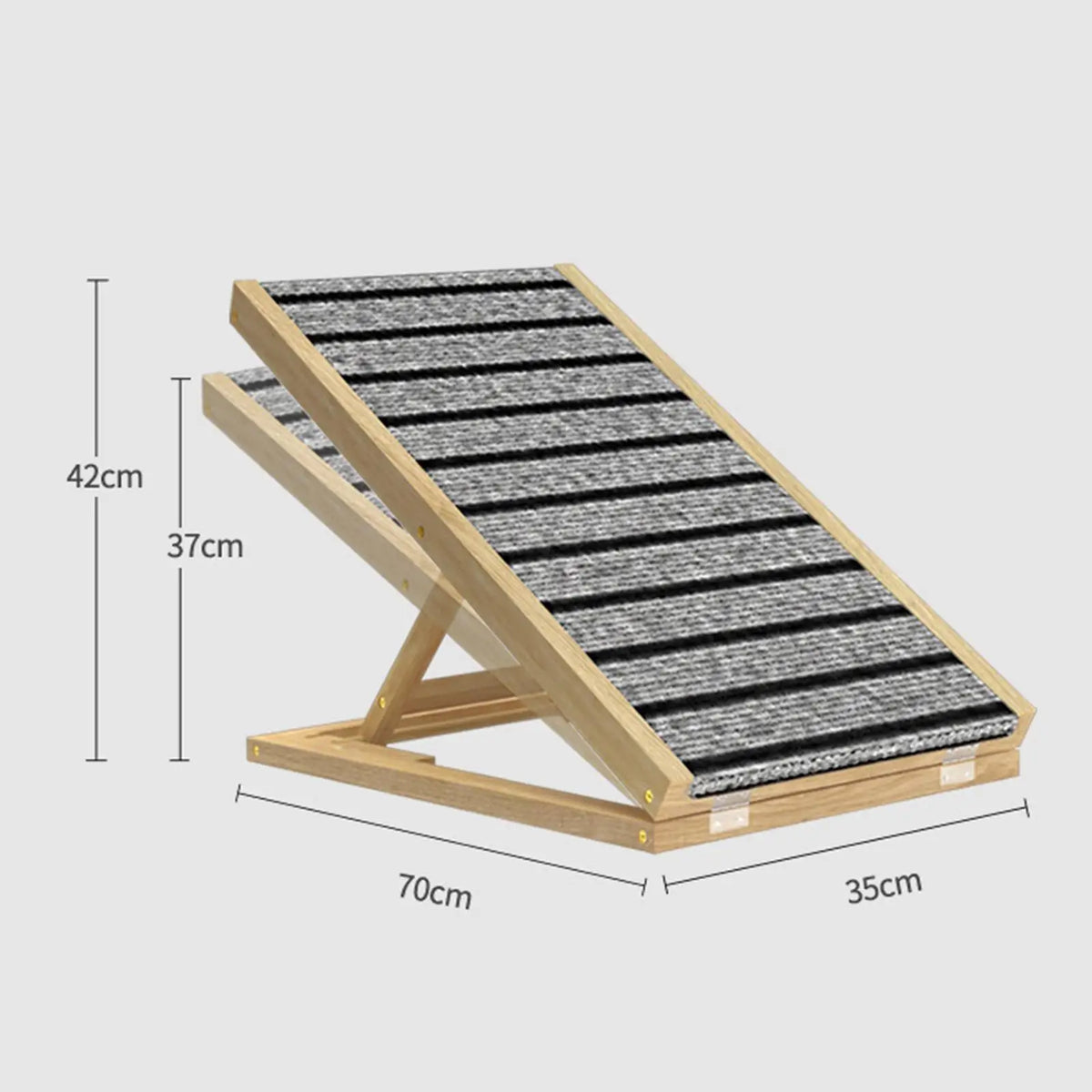 Wooden Folding Pet Ramp – Height Adjustable Dog & Cat Stair