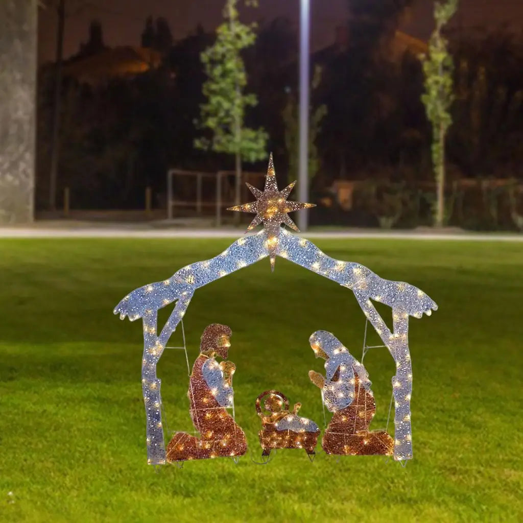 Hand-Painted Christmas Family LED Sculpture | Holiday Décor