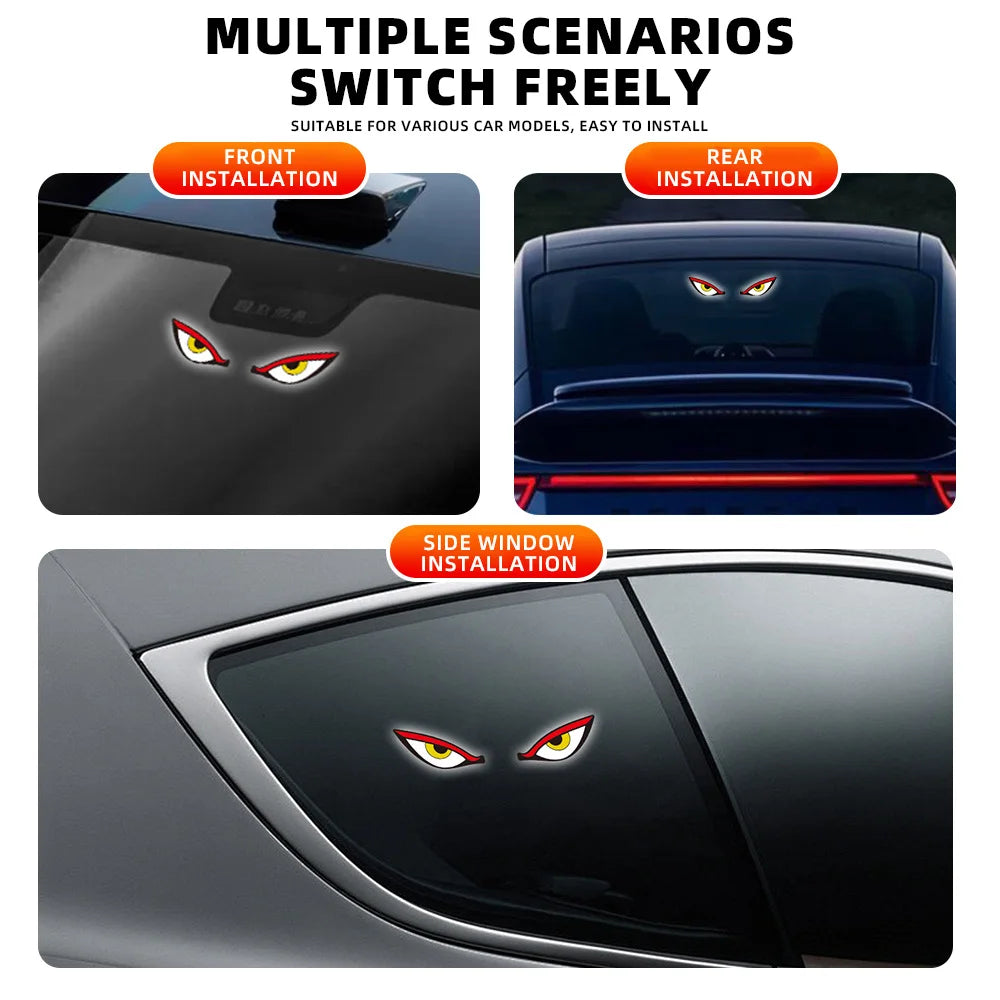 Solar Demon Eye Neon Ambient Light – Car Windshield Decor