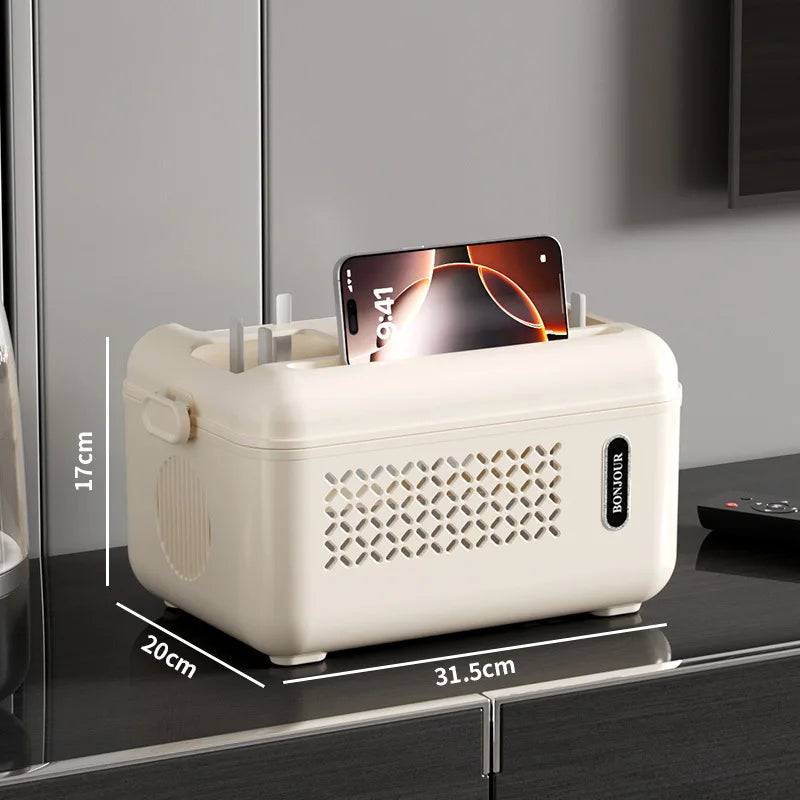 WiFi Router Organizer Box – Cable Management Storage Shelf