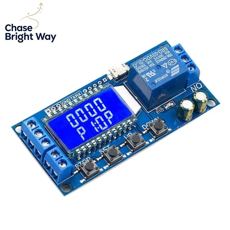 Time Delay Relay Module 6-30V LCD Programmable Timer Switch