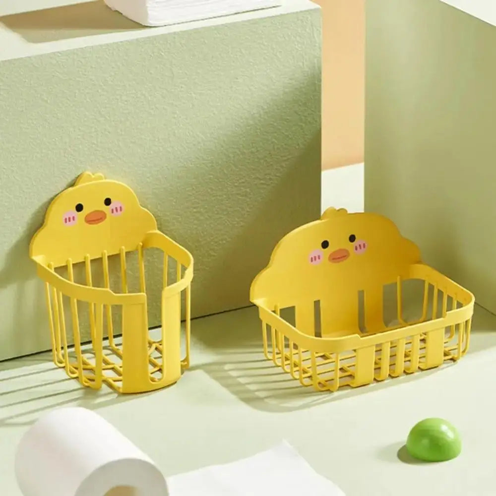 Yellow Duck Wall-Mounted Tissue Holder – No Drill Storage Rack