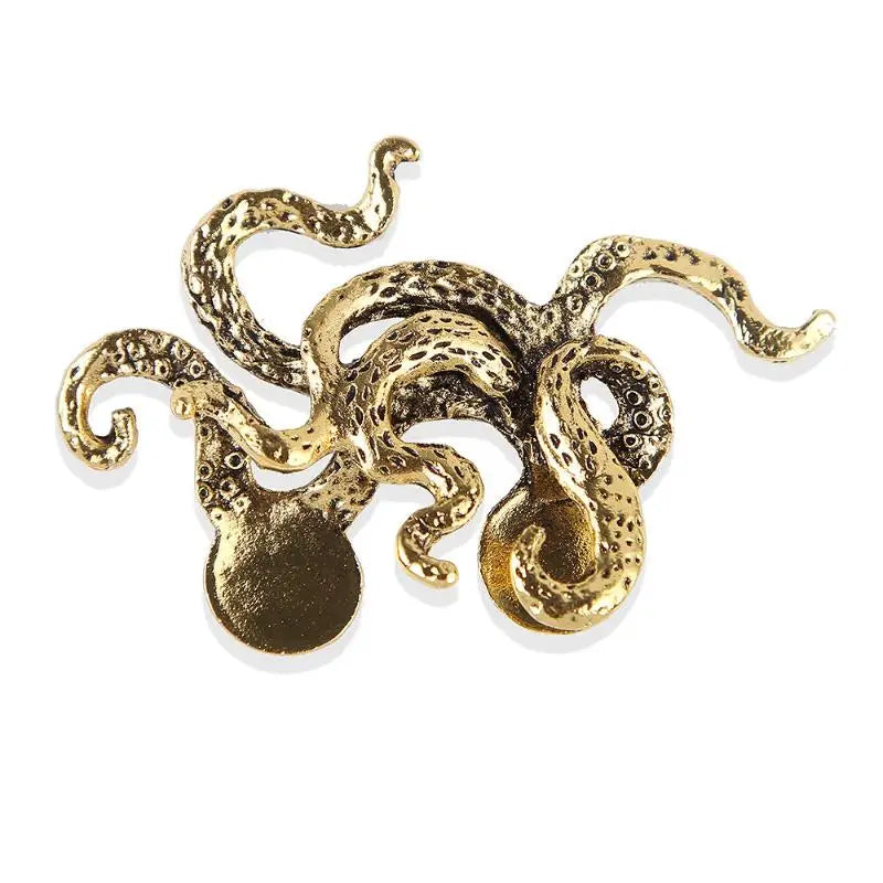 Vintage Crocodile & Octopus Men's Suit Lapel Brooch Pin