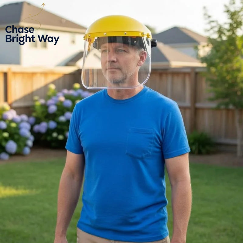 Garden Trimmer Safety Helmet with Full Face Mesh Shield