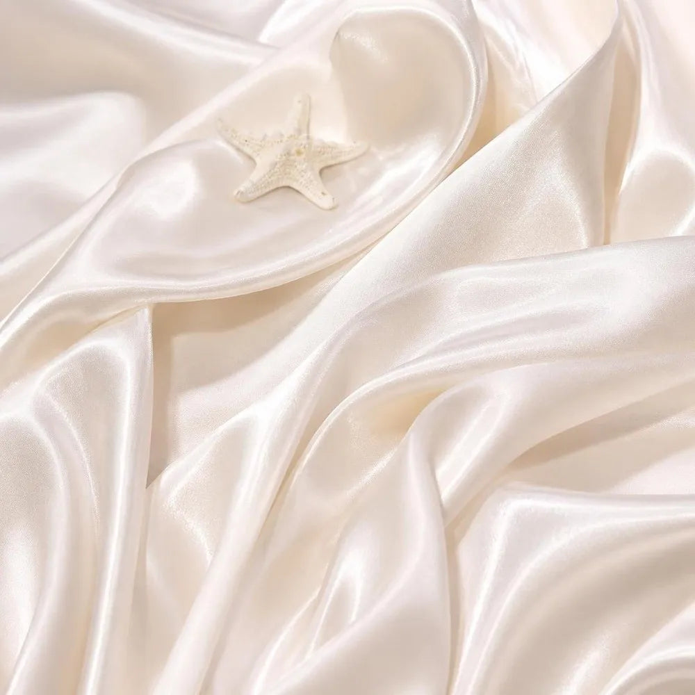Reflective Liquid Satin Fabric – Metallic Water Gloss Texture