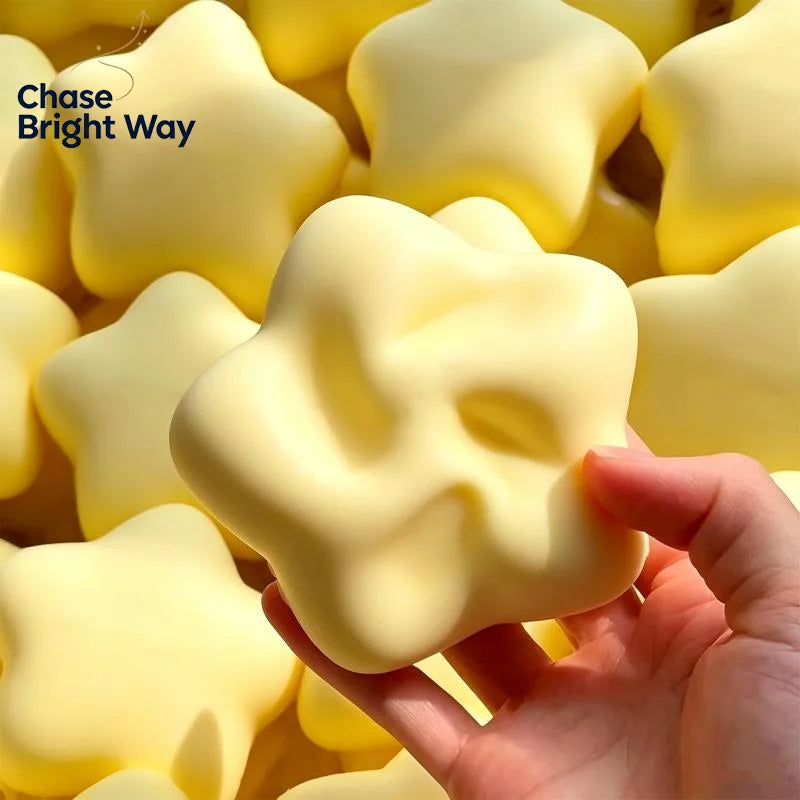 Yellow Star Squeeze Toy – Slow-Rebound PU Desk Fidget Ornament