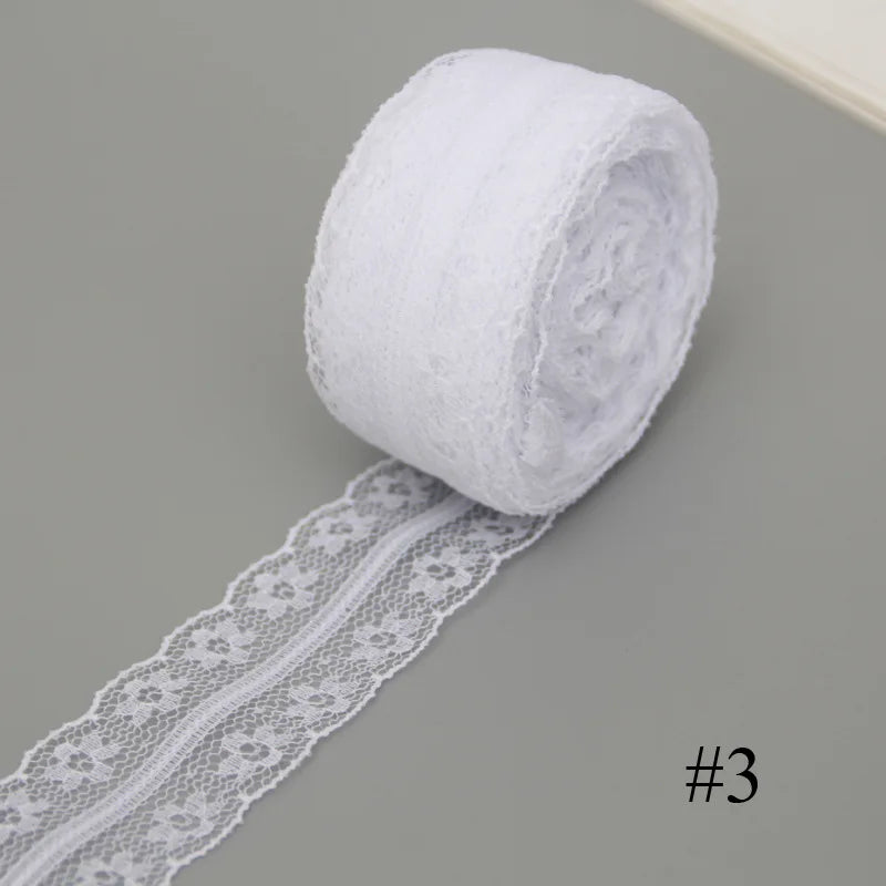 White Lace Ribbon 10m Roll – Hollow Flower Trim 3–4.5cm
