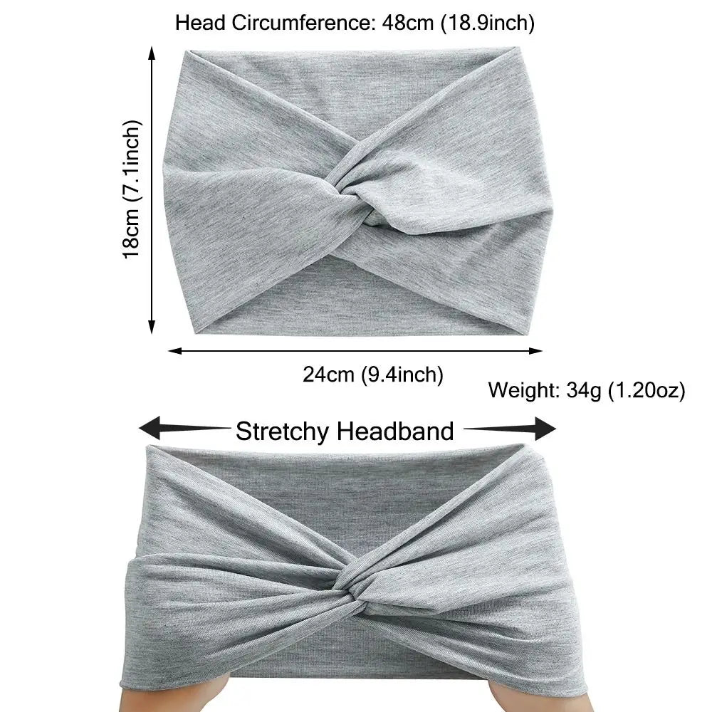Wide Twisted Turban Headband – Boho Yoga Head Wrap for Women