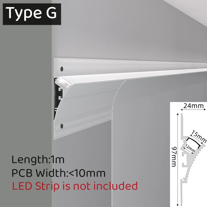 Trimless Recessed LED Aluminum Profile Channel 1M | 1–10pcs