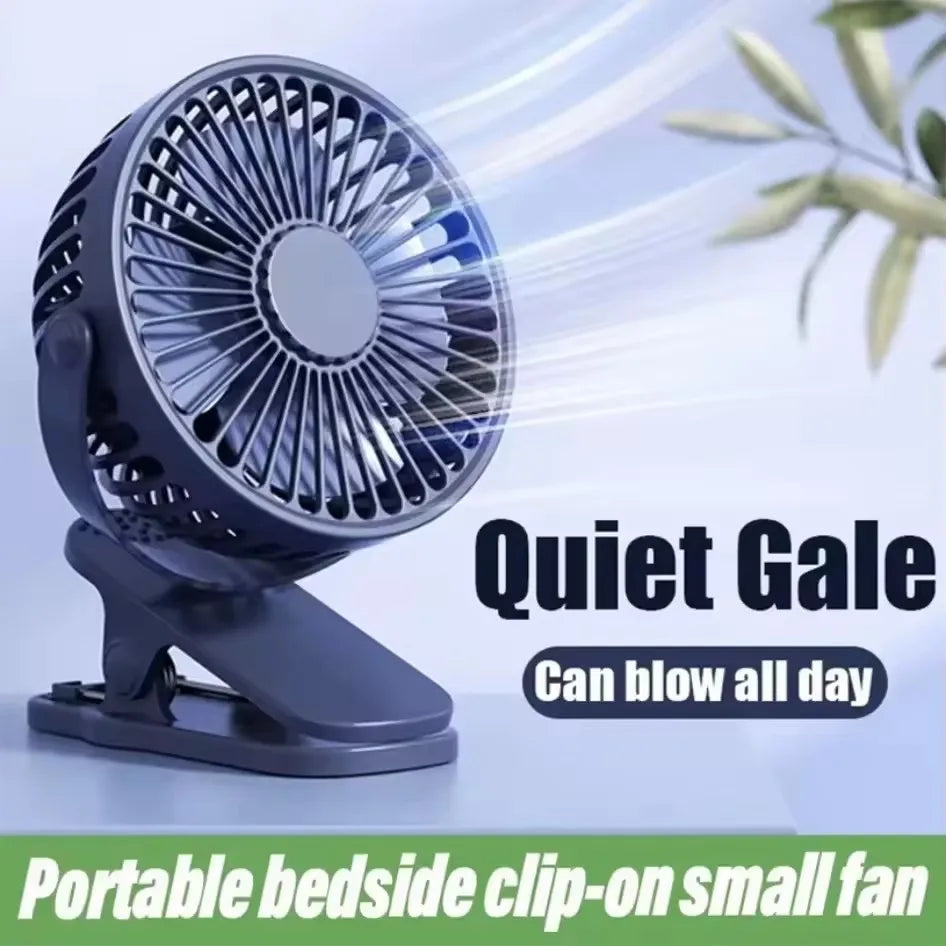 SAMMY 720° Rotatable USB Clip Fan – Rechargeable 3-Speed