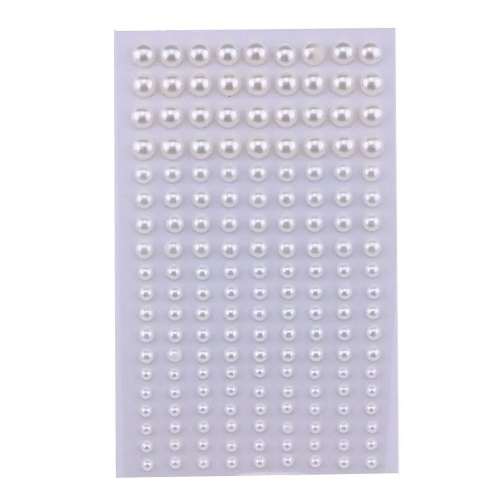 Self-Adhesive Beige Pearl Stickers – Mix 3/4/5/6mm Hair & Face