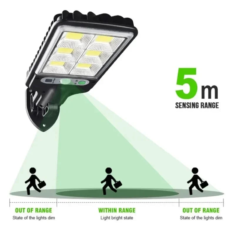 Solar Wall Light PIR Motion Sensor 3 Modes IP65 Outdoor LED