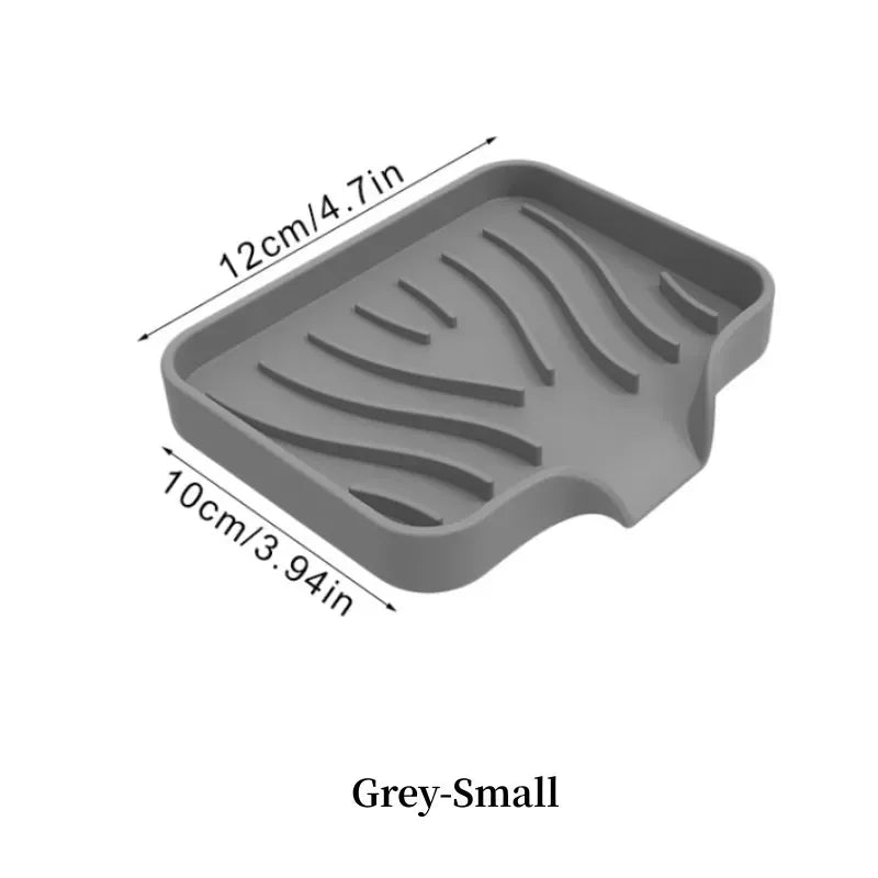 Silicone Self-Draining Soap Dish & Sponge Drain Pad