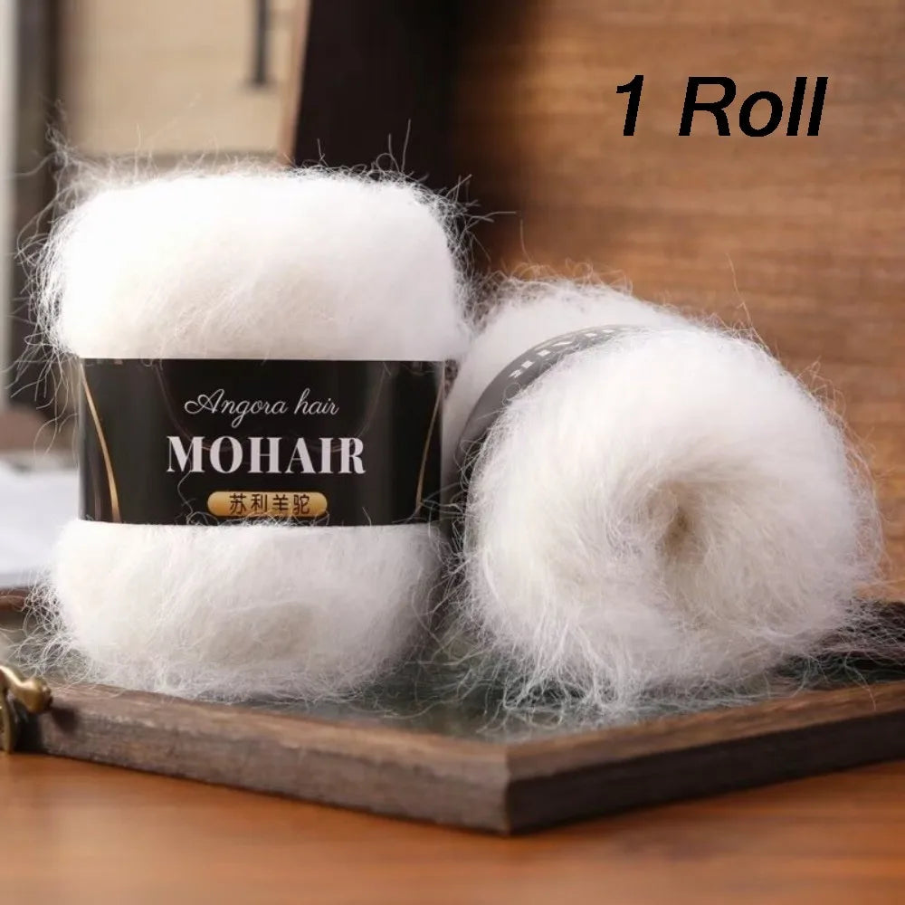 Soft Fluffy Alpaca Mohair Yarn – Knitting & Crochet DIY Craft