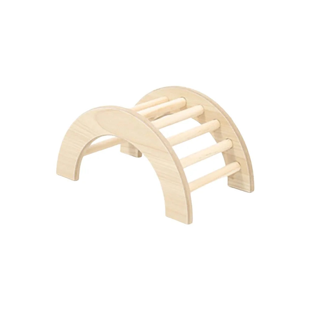 Wooden Hamster Climbing Ladder with Hiding Hole | Cage Decor