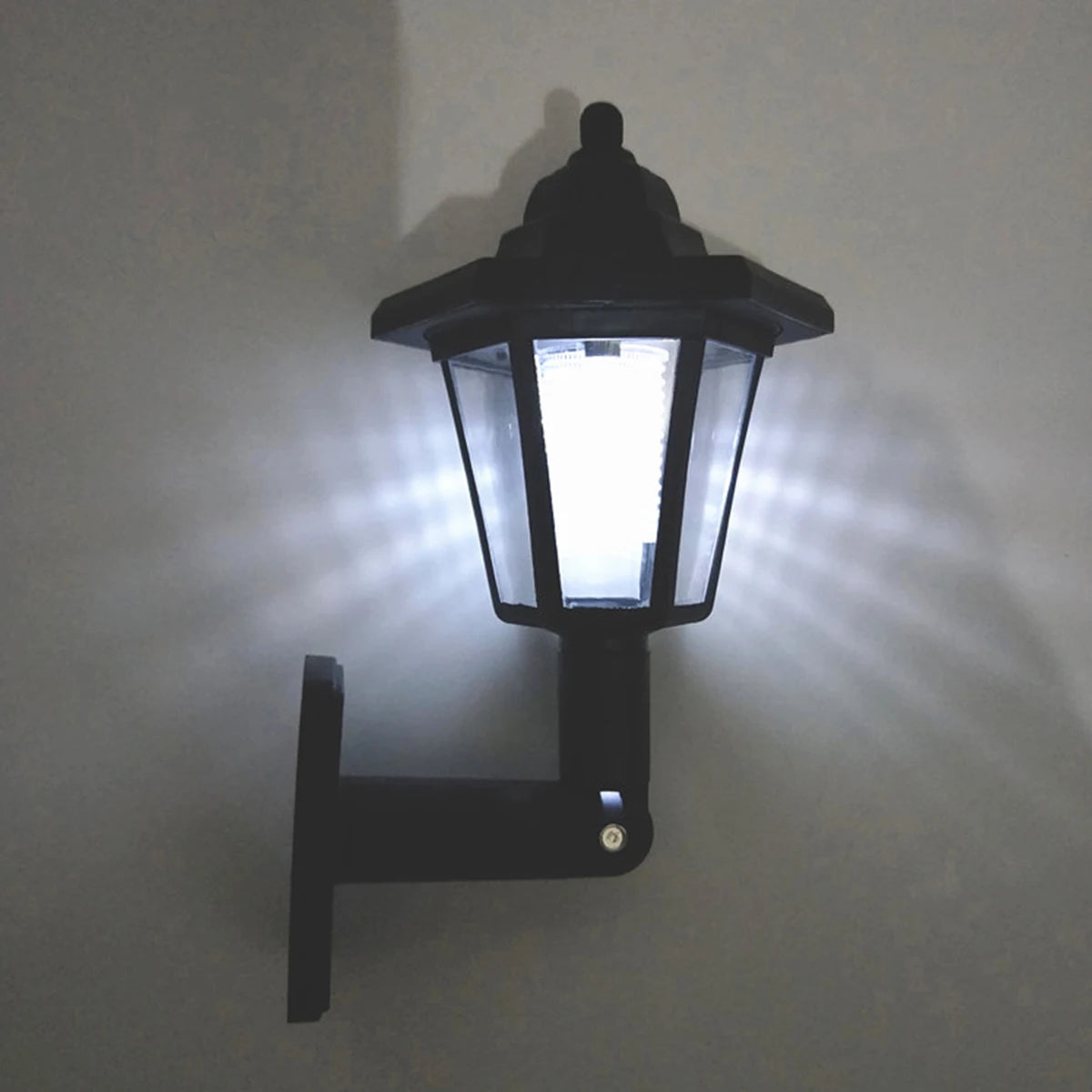Solar Hexagonal LED Wall Light – Outdoor Waterproof Garden Sconce