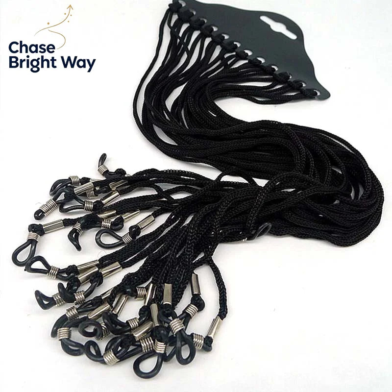 Black Nylon Eyeglass Cord Holder | Glasses Neck Strap 12–60 Pack