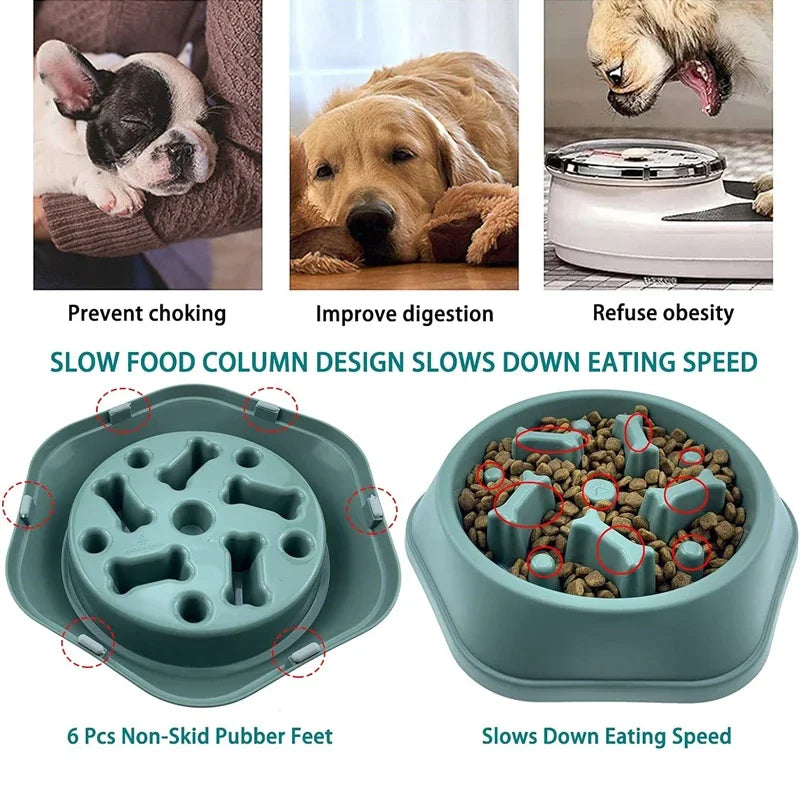 Slow Feeder Dog Bowl – Anti-Slip Puzzle Dish for Dogs