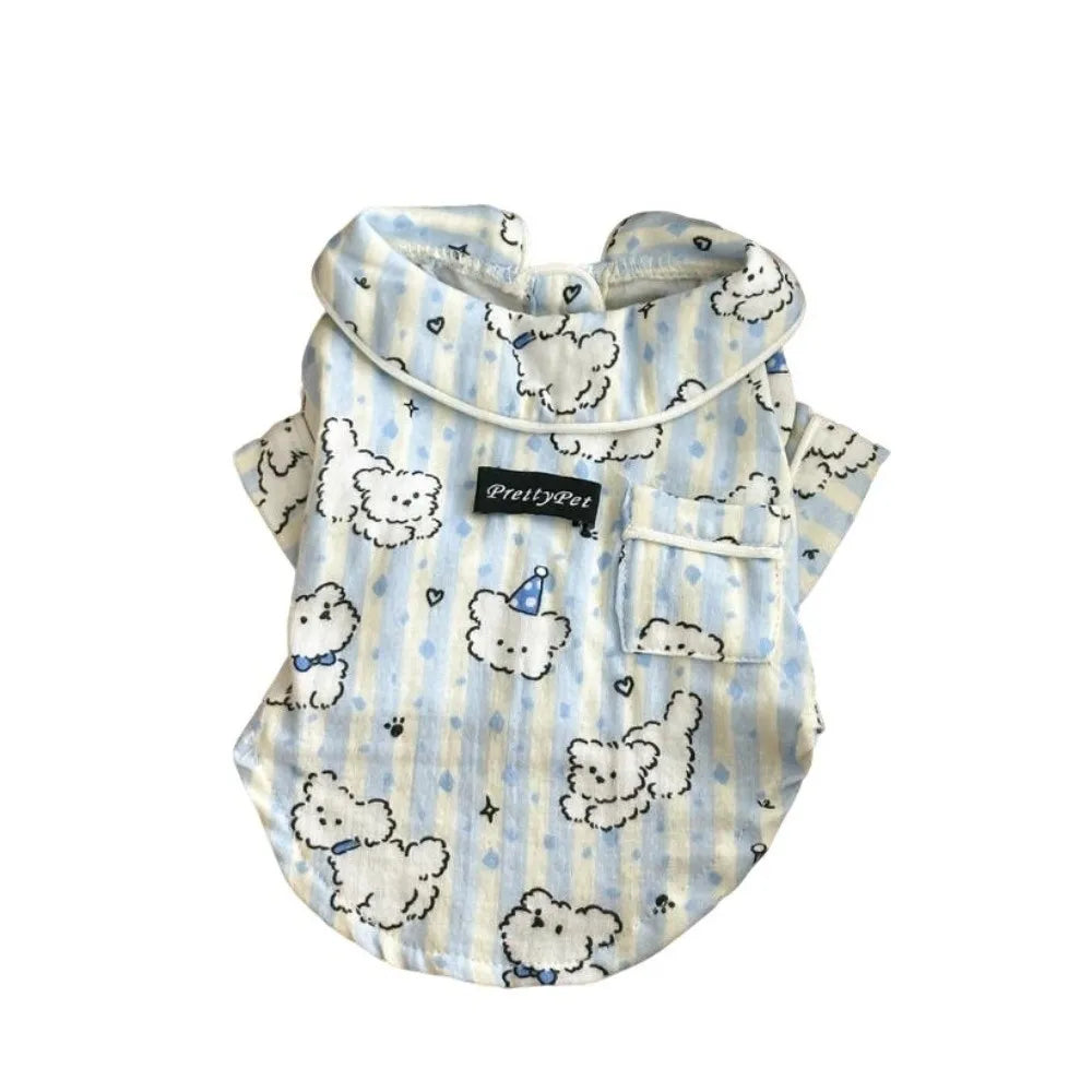 Cute Puppy Print Dog Sleepwear – Anti-Shedding Base Layer