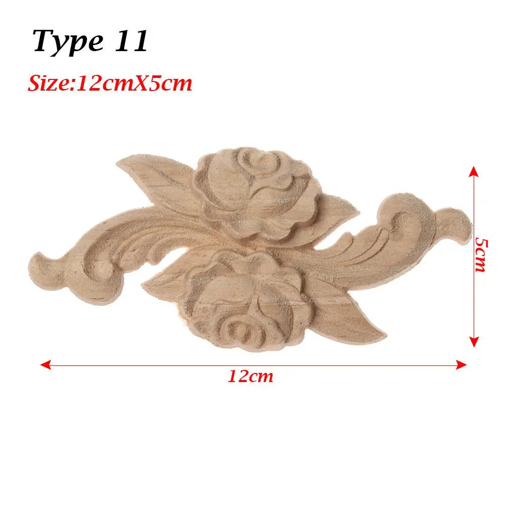 Wood Carved Rose Flower Applique – DIY Furniture & Home Decor
