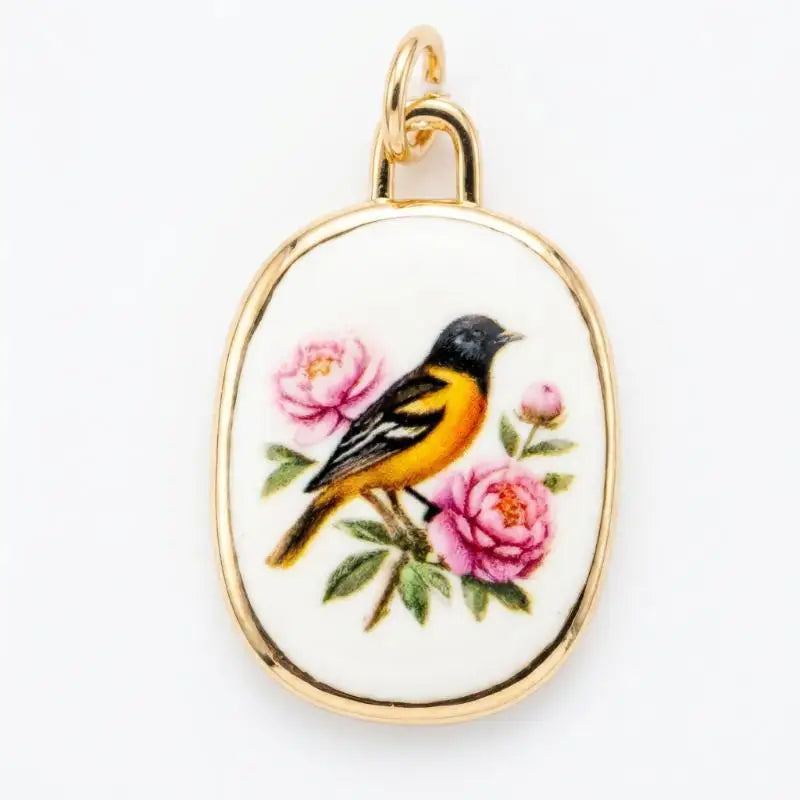 Vintage Oval Enamel Copper Pendants – DIY Jewelry Charms