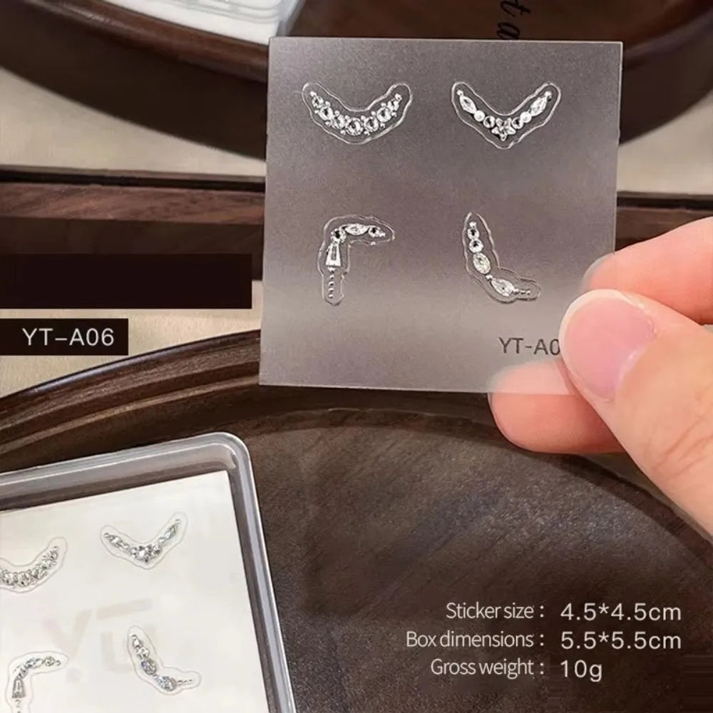 3D Heart Rhinestone Nail Art Stickers – Crystal Decals