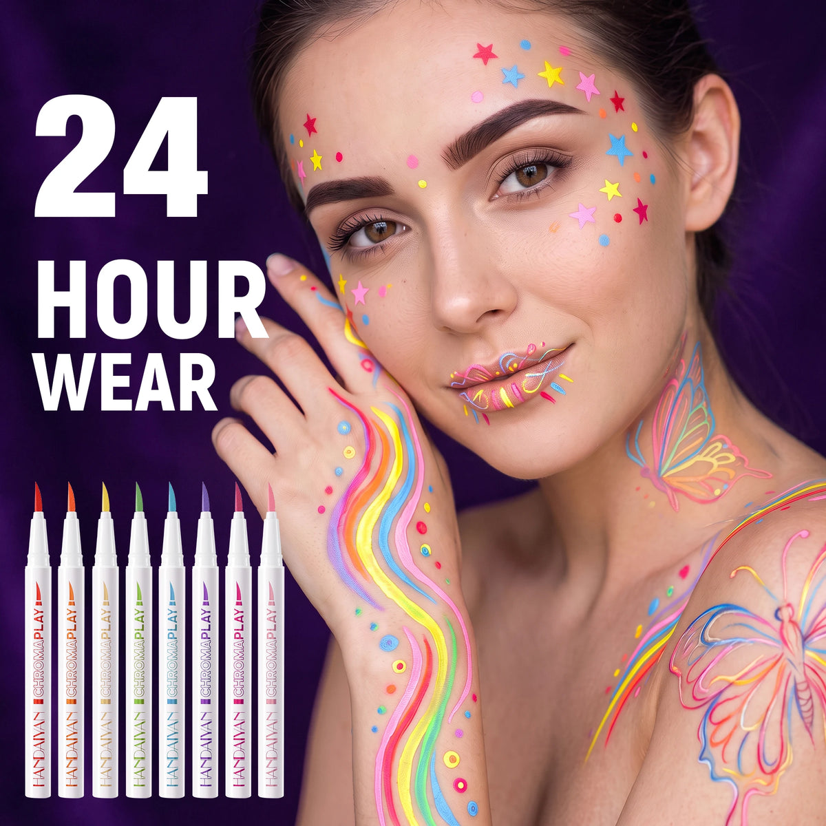 Washable Face & Body Paint Pen – Tattoo Marker for Cosplay