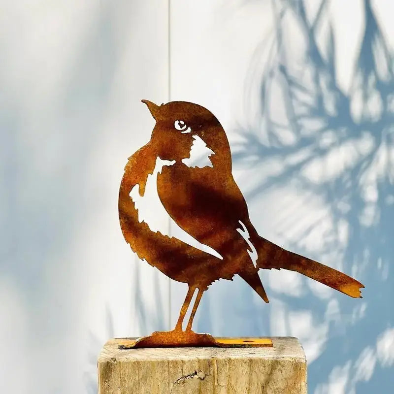 Rust Metal Bird Wall Art – Iron Garden Decoration