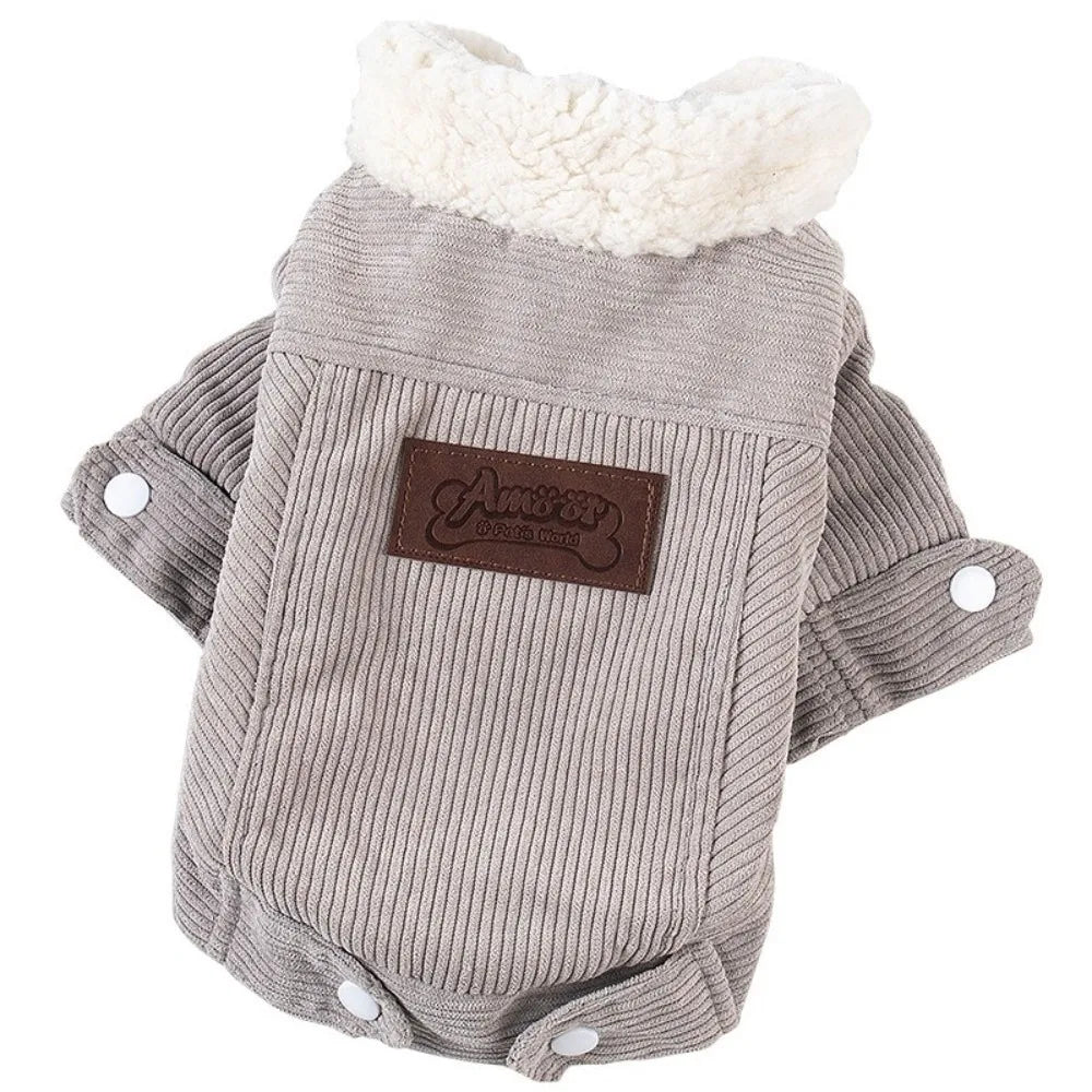Windproof Fleece Dog Jacket – Warm Winter Coat for Small Dogs