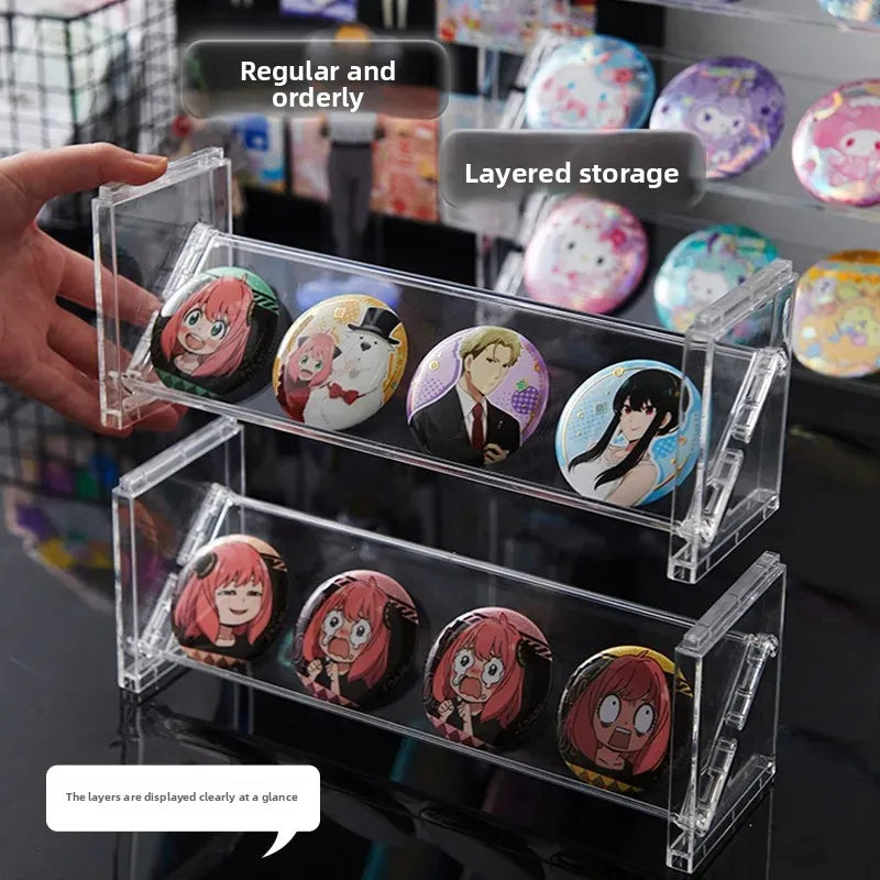 Stackable Anime Badge Display Case – Multi-Layer Pin Organizer