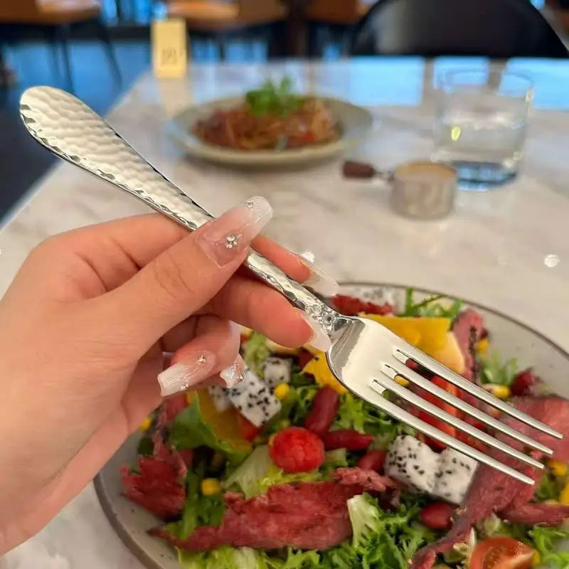 Stainless Steel Table Forks Set – Korean Cutlery 18cm