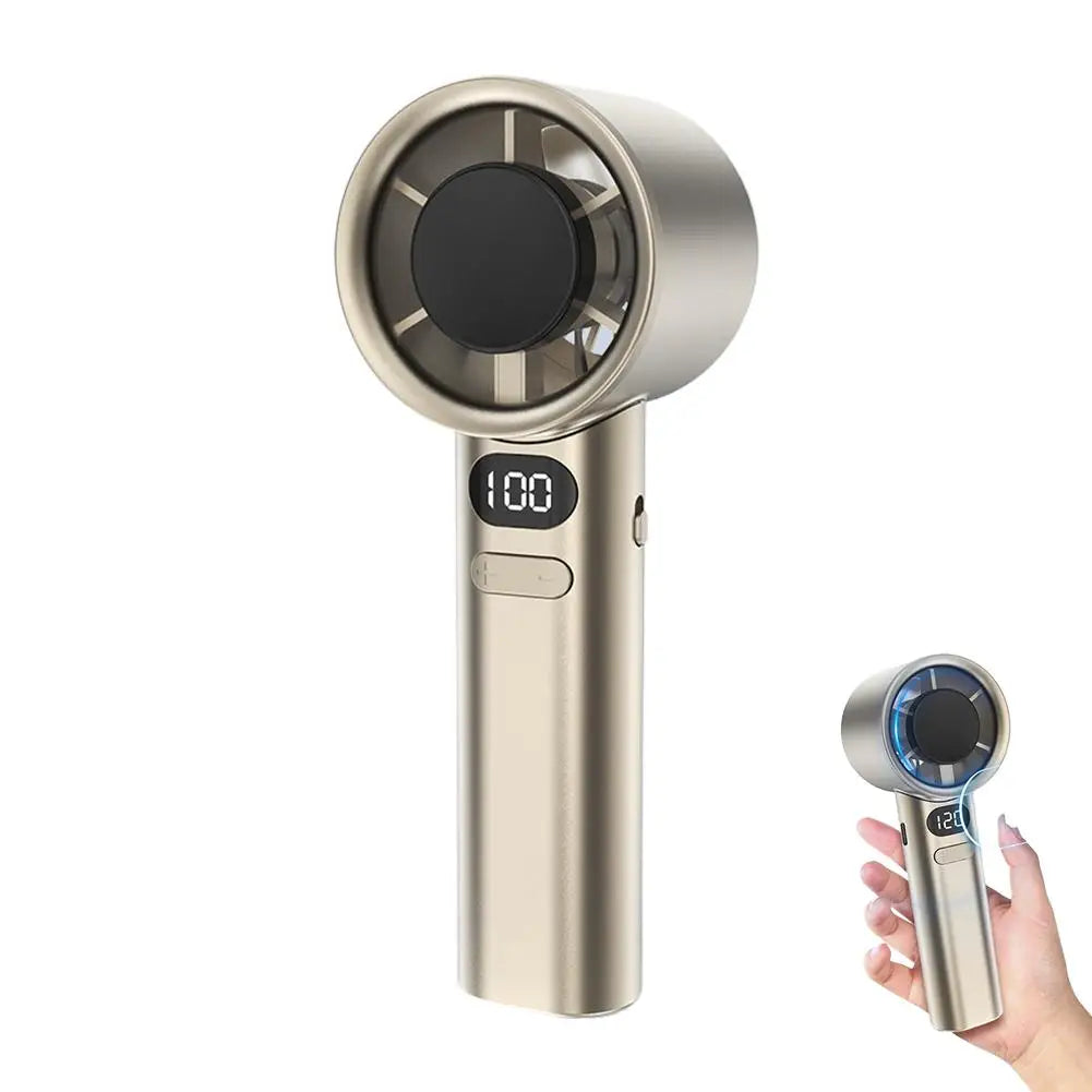 Portable USB Rechargeable Handheld Fan – 120 Speeds, LED Display