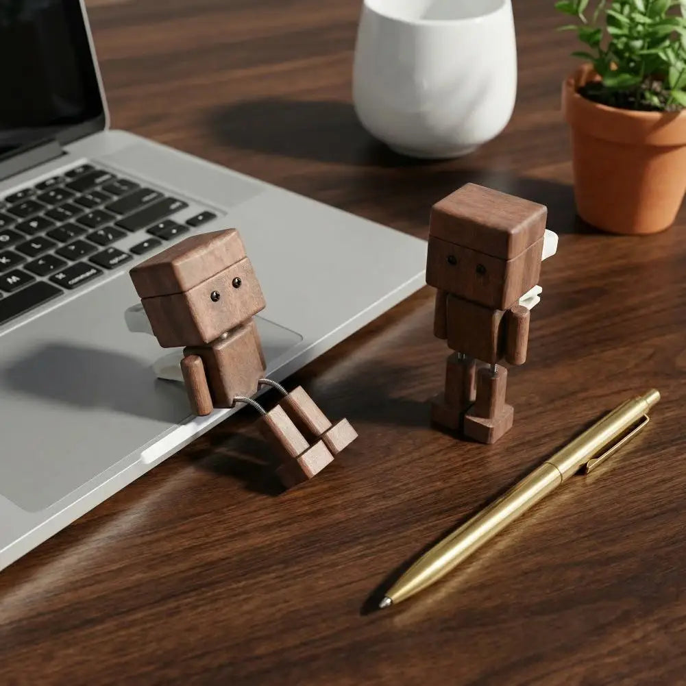 Wobbly Wooden Robot Car Vent Air Freshener & Dashboard Ornament