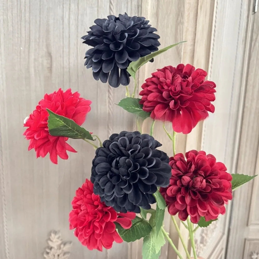 Silk Artificial Dahlia Chrysanthemum Bouquet – Faux Home Décor