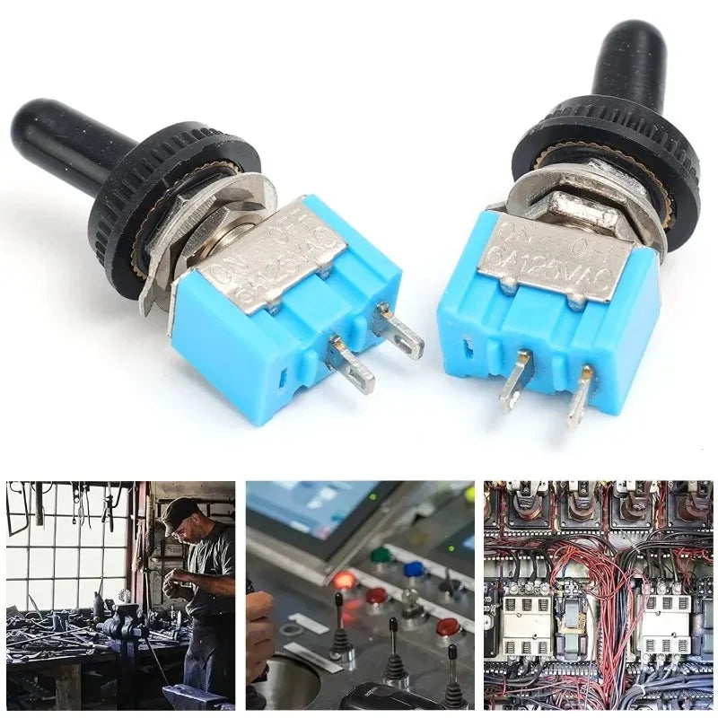 MT-S101 Mini Toggle Switch 2-Pin ON/OFF 3A 125VAC Waterproof Cap