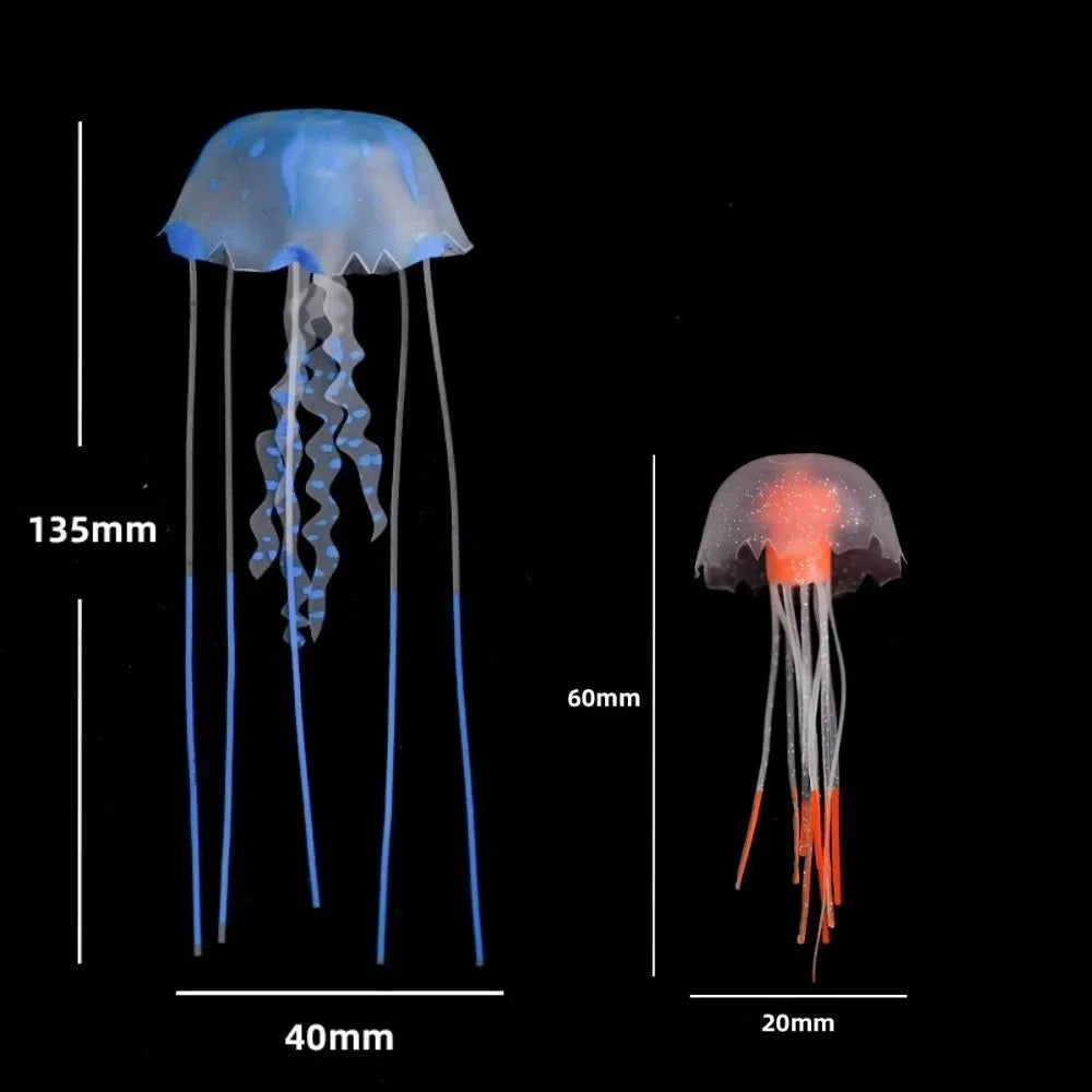 Silicone Glowing Jellyfish Aquarium Ornament | Fish Tank Decor