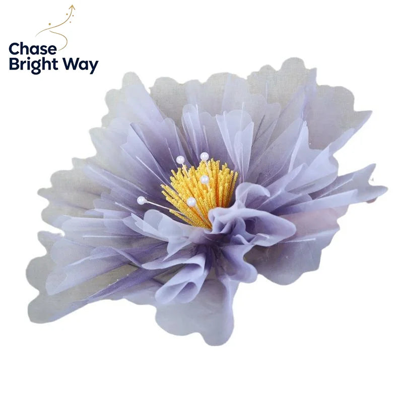 Giant Organza Artificial Flower with Pearl Stamen – Wedding Decor