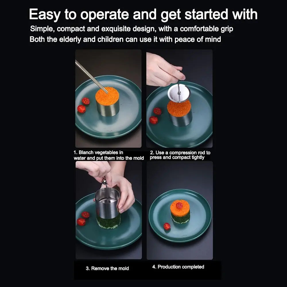 Stainless Steel Round Cake Mousse Ring Mold with Pusher