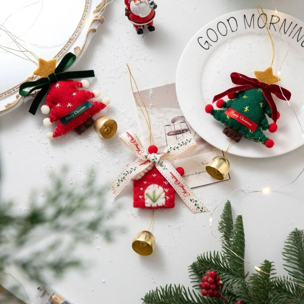 Retro Felt Christmas Ornaments – Glove, Boot & Tree Pendants