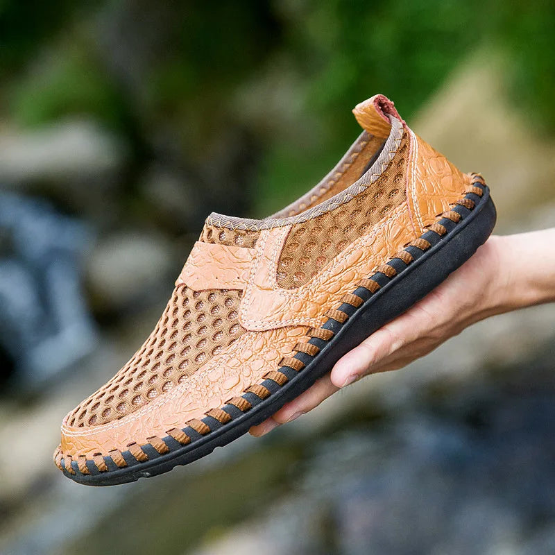 Men's Breathable Mesh Slip-On Sneakers – Soft Sole Loafers